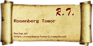 Rosenberg Tomor névjegykártya
